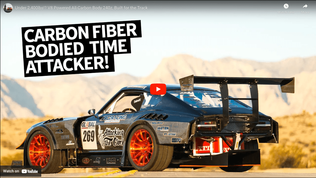 Larry Chen // Under 2,400lbs!? V8 Powered All-Carbon Body 240z, Built for the Track - Attacking the Clock Racing
