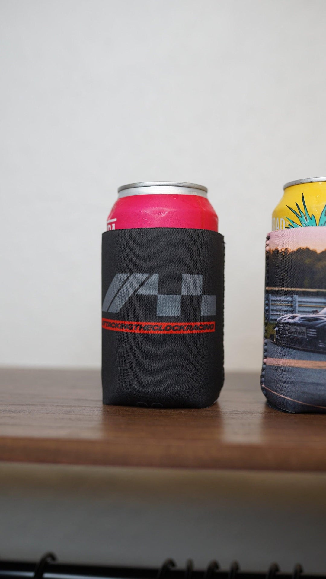 Bottoms Up! Koozie - Attacking the Clock Racing