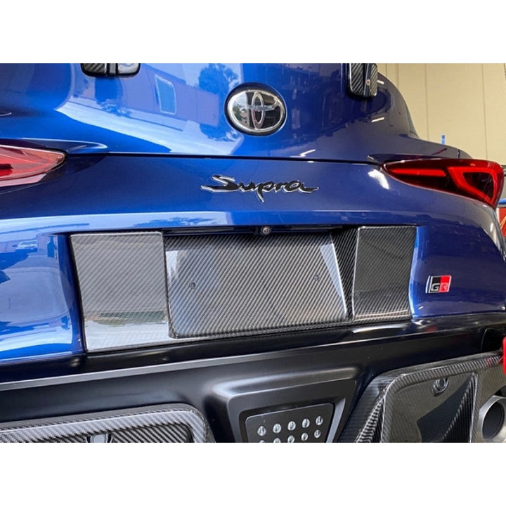 Carbon Fiber Toyota Supra A90 License Plate Backing 2020-2023