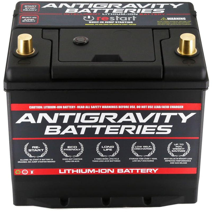 Antigravity Group 24 Lithium Car Battery w/Re-Start - 40Ah (Left Terminals) - Attacking the Clock Racing