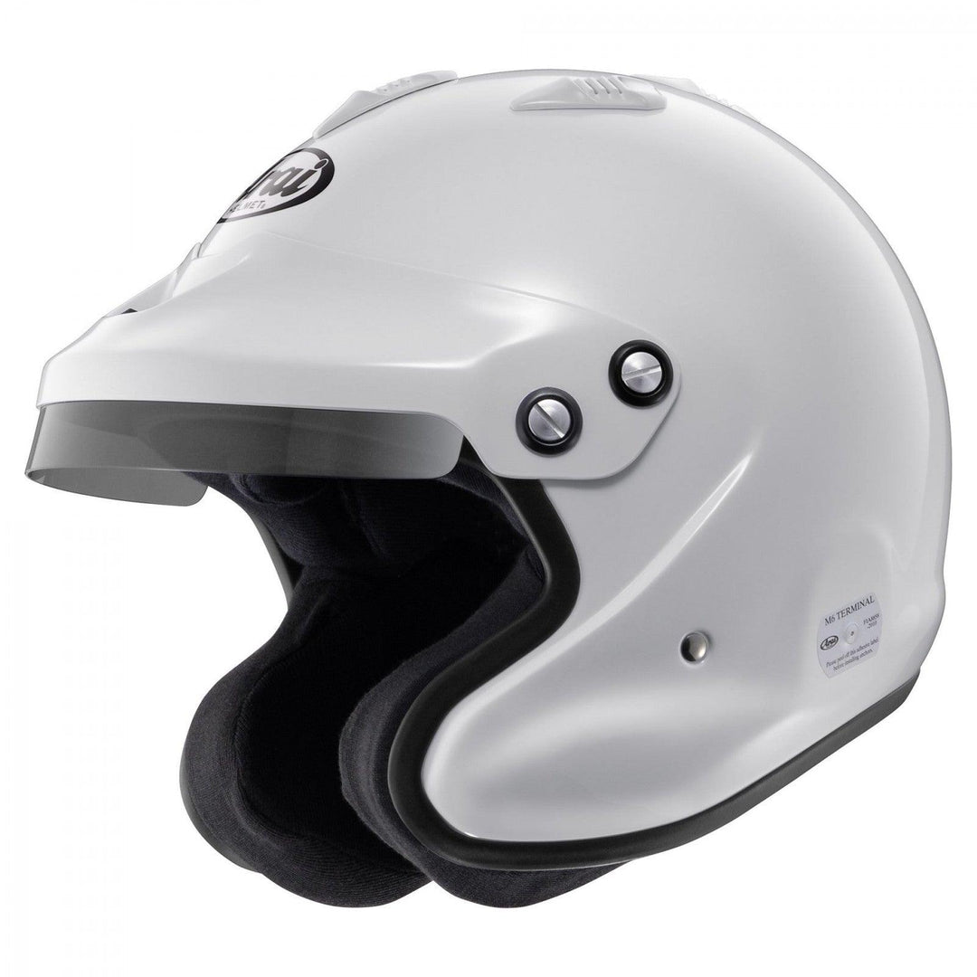 Arai GP-J3 White S Racing Helmet SA2020 - Attacking the Clock Racing