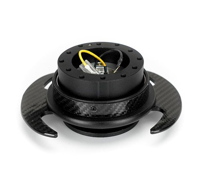 NRG Quick Release Kit Gen 3.0 - Black Body / Carbon Fiber Ring w/ Carbon Fiber Handles - Attacking the Clock Racing