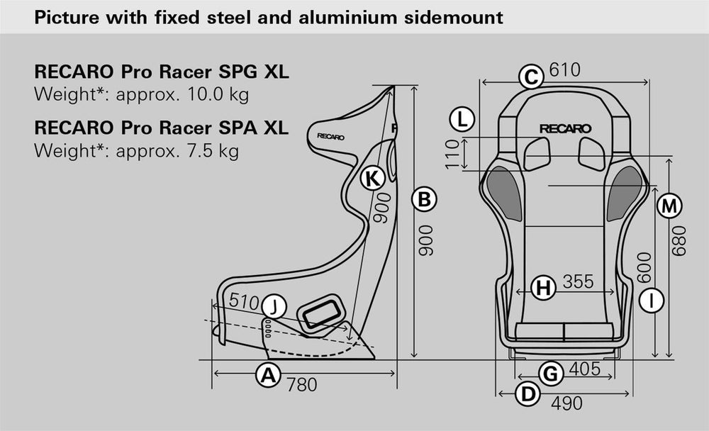 Recaro Pro Racer SPG XL Seat - Black Velour/Black Velour - Attacking the Clock Racing