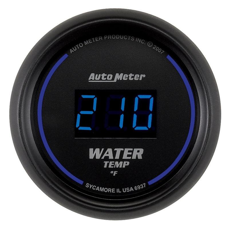 Autometer Cobalt Digital 52.4mm Black 0-300 deg F Water Temperature Gauge - Attacking the Clock Racing
