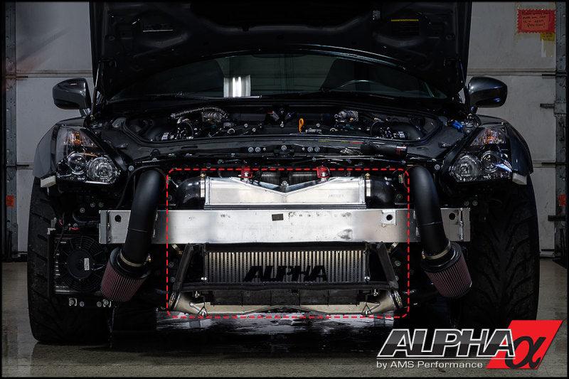 AMS Performance 09-11 Nissan GT-R Alpha Race Front Mount Intercooler w/Logo - Attacking the Clock Racing