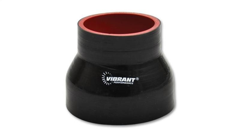 Vibrant 4 Ply Reinforced Silicone Transition Connector - 2in I.D. x 2.75in I.D. x 3in long (BLACK) - Attacking the Clock Racing