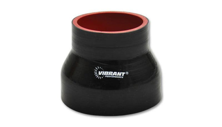 Vibrant 4 Ply Reinforced Silicone Transition Connector - 2in I.D. x 2.75in I.D. x 3in long (BLACK) - Attacking the Clock Racing