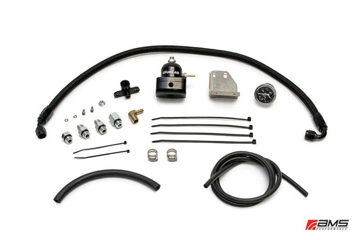 AMS Performance 08-15 Mitsubishi EVO X Fuel Pressure Regulator Kit - Black - Attacking the Clock Racing