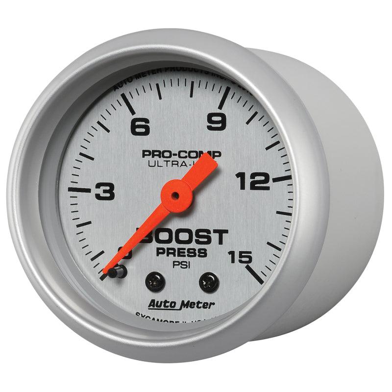Autometer Ultra-Lite 52mm 0-15 PSI Mechanical Boost Gauge - Attacking the Clock Racing