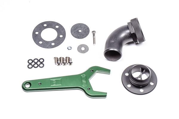 Radium Remote Mount Fill Neck, 24AN Elbow, 1.5in Barb - Attacking the Clock Racing