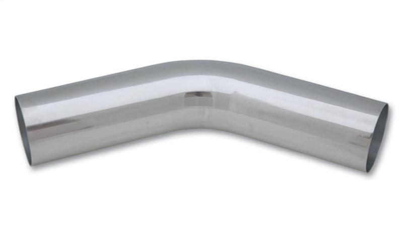 Vibrant 2.5in O.D. Universal Aluminum Tubing (45 degree bend) - Polished - Attacking the Clock Racing