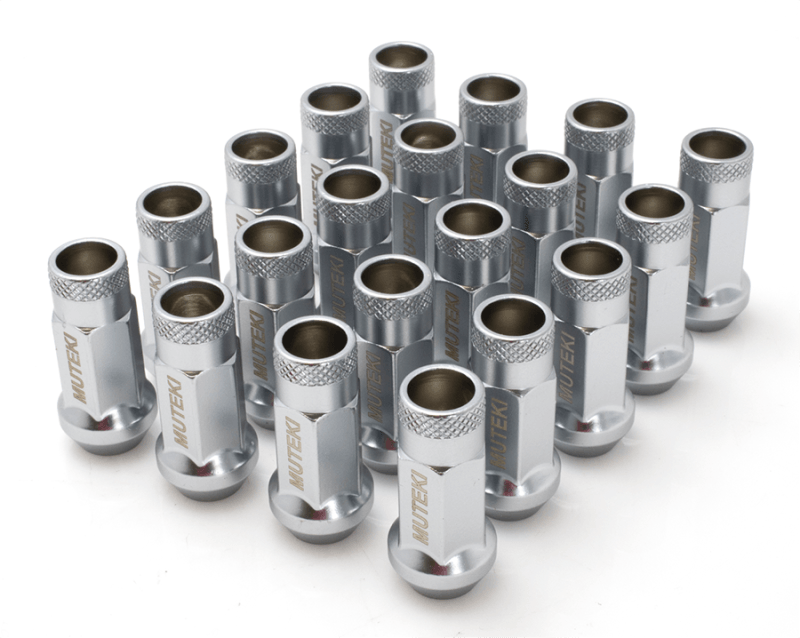 Wheel Mate 12x1.50 48mm Muteki SR48 Satin Silver Open End Lug Nuts - Attacking the Clock Racing