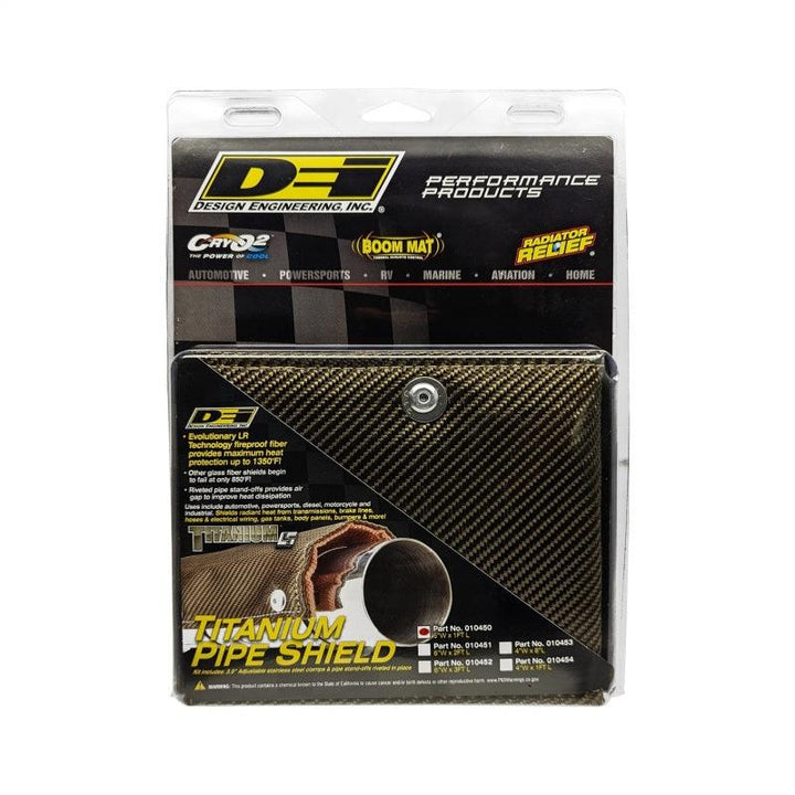 DEI Pipe Shield w/Stainless Steel Clamps - 6in x 12in - Titanium - Attacking the Clock Racing