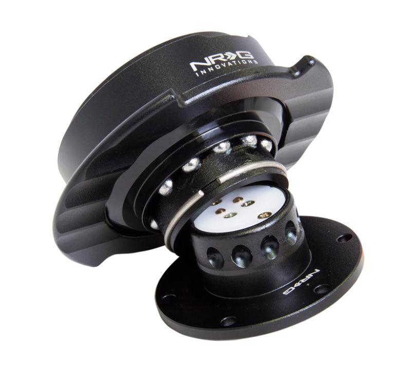 NRG Quick Release Kit Gen 2.5 - Black / Black Ring w/Finger Grooves - Attacking the Clock Racing