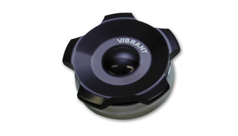 Vibrant 2in OD Aluminum Weld Bungs w/ Anodized Black Aluminum Threaded Cap (incl. O-Ring) - Attacking the Clock Racing