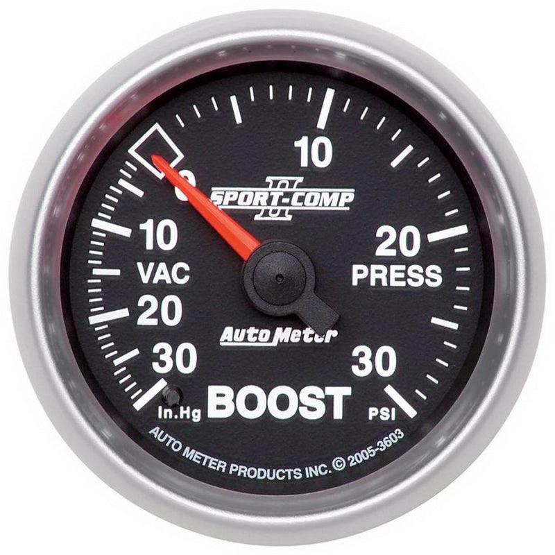 Autometer Sport-Comp II 52mm 30 PSI Mechanical Boost Vacumm Gauge - Attacking the Clock Racing