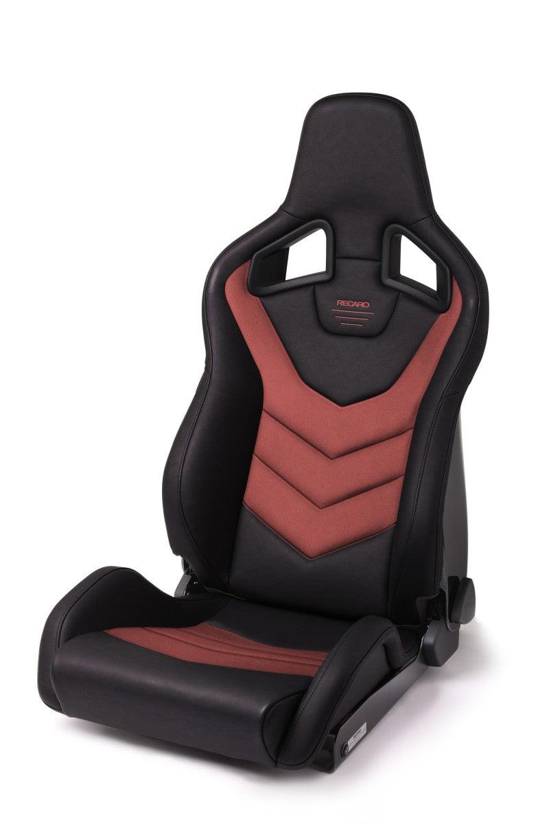 Recaro Sportster GT Driver Seat - Black Vinyl/Red Suede - Attacking the Clock Racing
