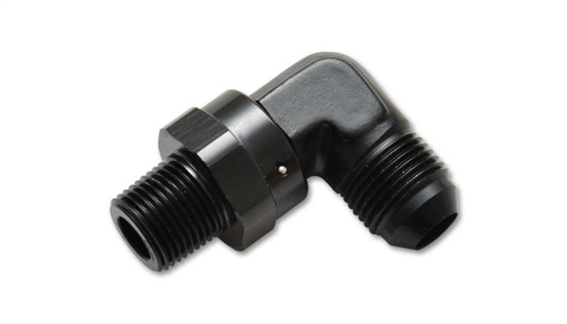 Vibrant -10AN to 3/8in NPT Male Swivel 90 Degree Adapter Fitting - Attacking the Clock Racing