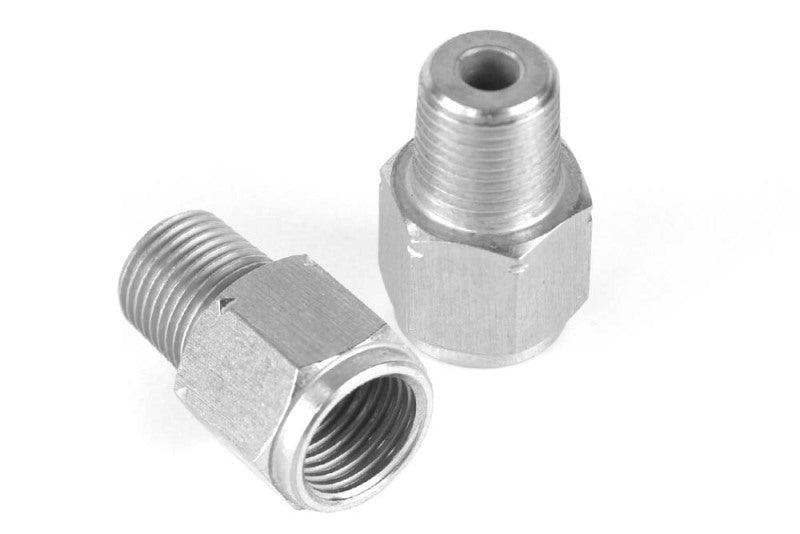 Haltech M10 x 1.0 to 1/8 BSPT Adaptor - Stainless Steel - Attacking the Clock Racing