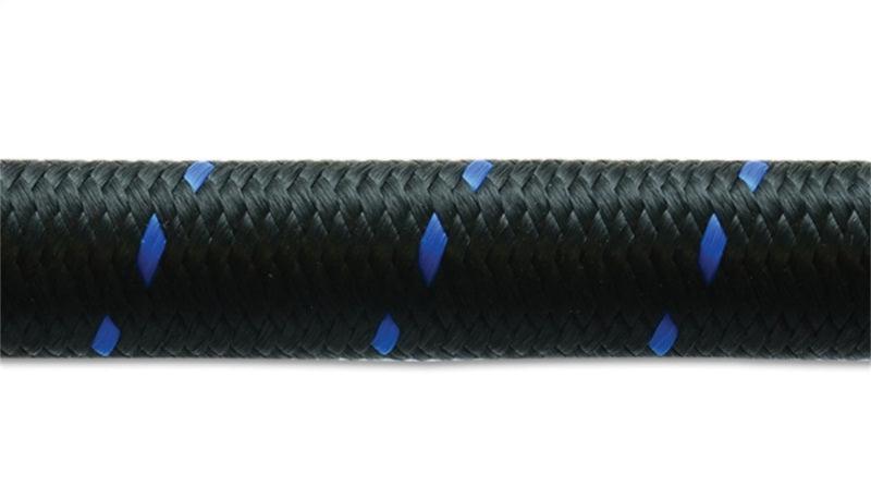 Vibrant -12 AN Two-Tone Black/Blue Nylon Braided Flex Hose (20 foot roll) - Attacking the Clock Racing