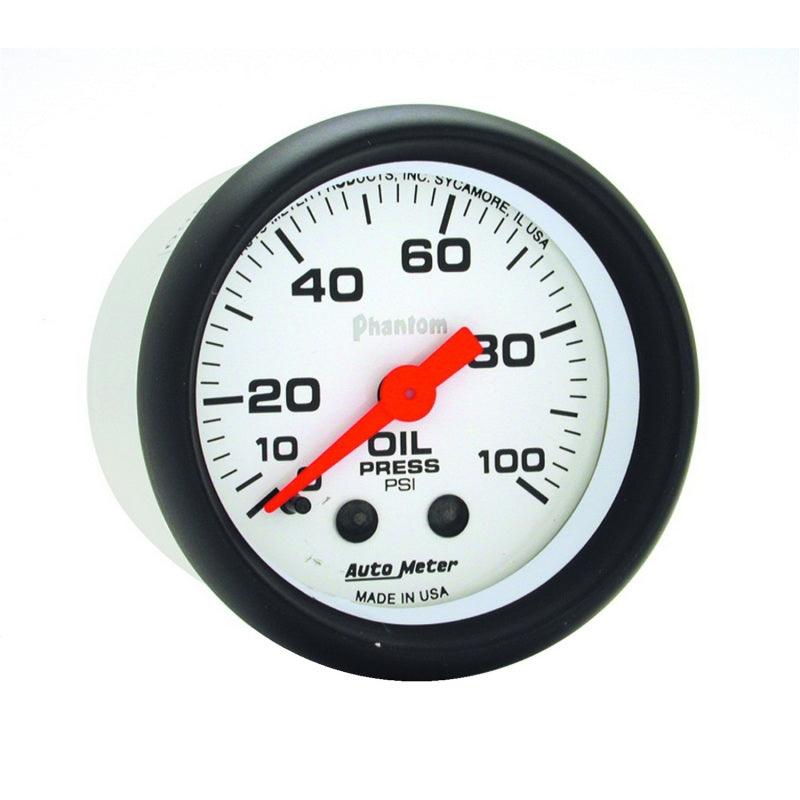 Autometer Phantom 52mm 0-100 PSI Mechanical Oil Pressure Gauge - Attacking the Clock Racing