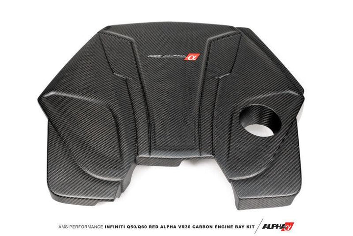 AMS Performance Infiniti 17+ Q60 / 16+ Q50 3.0TT Alpha Matte Carbon Engine Cover - Attacking the Clock Racing