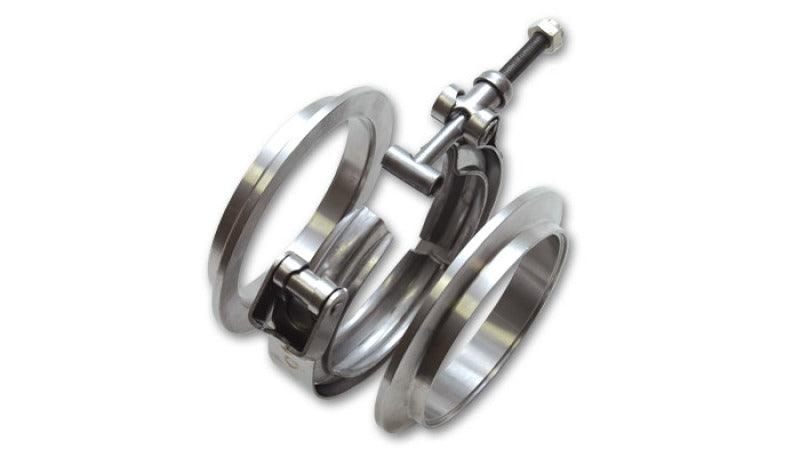 Vibrant T304 SS V-Band Flange Assembly for 1.5in O.D. Tubing incl 2 V-Band flanges & 1 V-Band Clamp - Attacking the Clock Racing