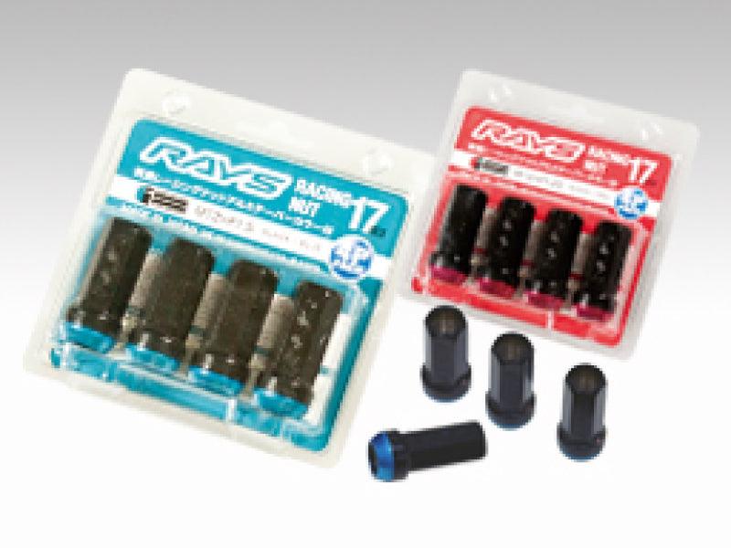 Rays 17 Hex Racing Nut 12x1.25 (Open End) (Red Seat) - Black (2 Pieces) - Attacking the Clock Racing