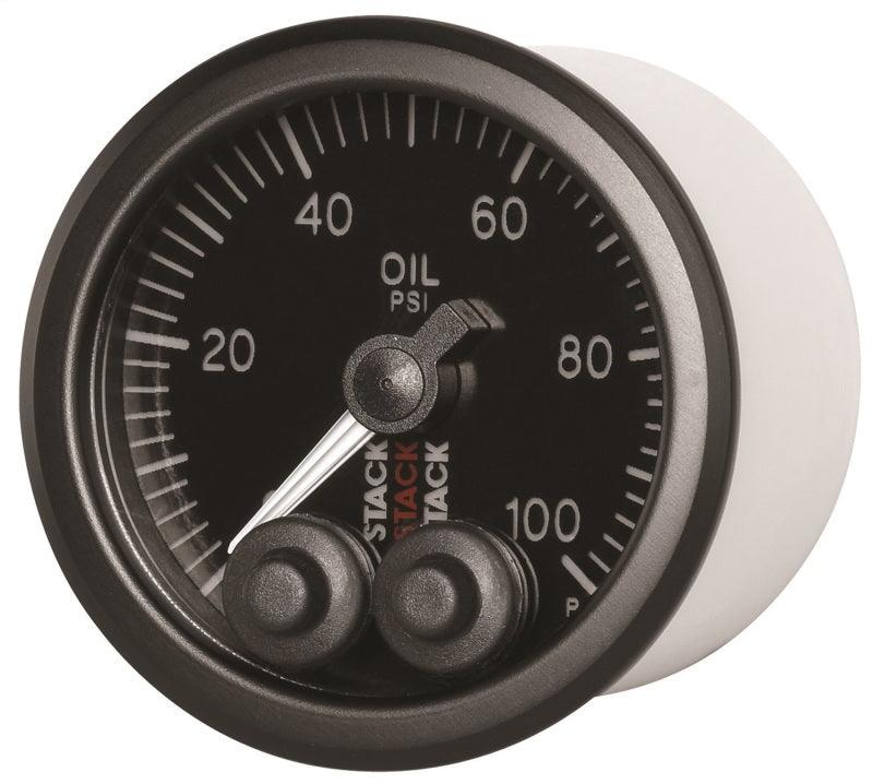 Autometer Stack Instruments Pro Control 52mm Oil Pressure Gauge - Black - Attacking the Clock Racing