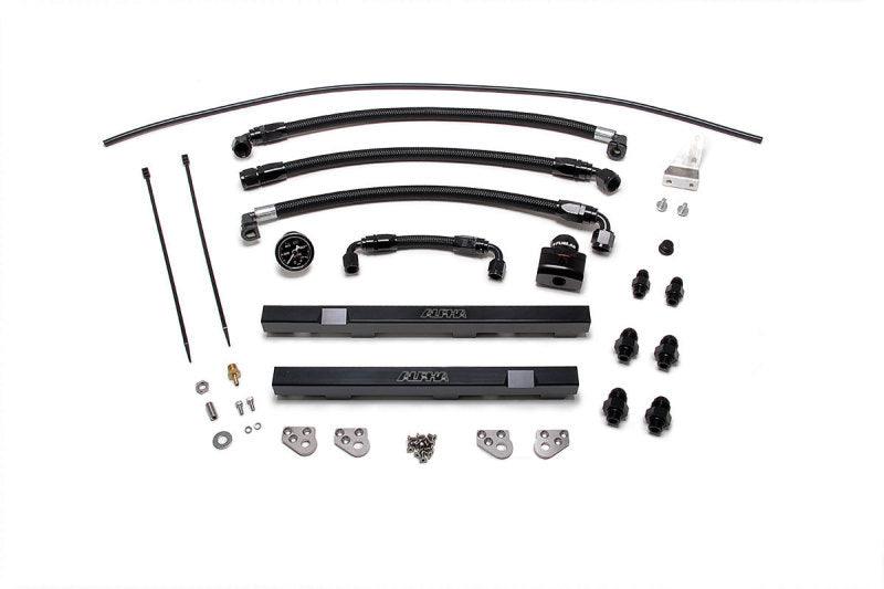 AMS Performance 2009+ Nissan GT-R R35 Alpha Fuel Rail Kit w/Regulator - Black - Attacking the Clock Racing