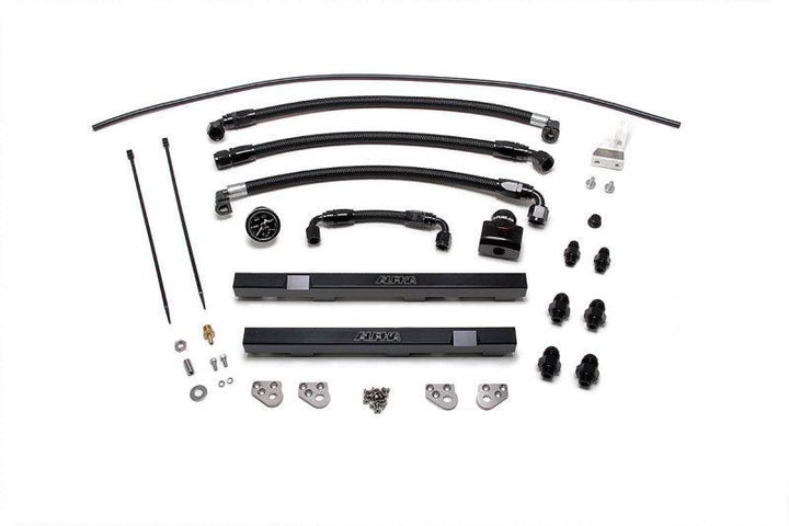 AMS Performance 2009+ Nissan GT-R R35 Alpha Fuel Rail Kit w/Regulator - Black - Attacking the Clock Racing