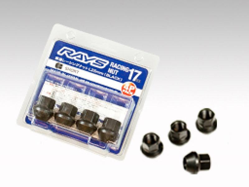 Rays 17 Hex Racing Nut Set L25 Short Type 12x1.50 - Black Chromate (4 Pieces) - Attacking the Clock Racing