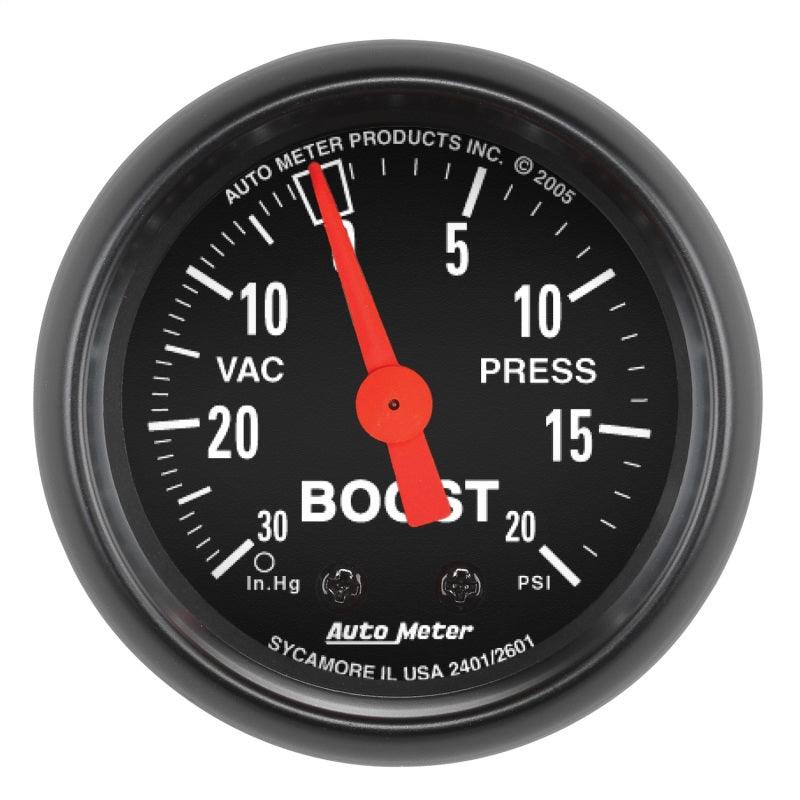 Autometer Z Series 52mm 20 PSI Mechanical Boost Vacumm Gauge - Attacking the Clock Racing