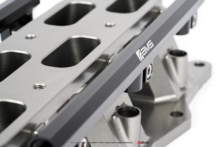 AMS Performance 2023+ Nissan Z Port Injection Lower Manifold - Gunmetal - Attacking the Clock Racing