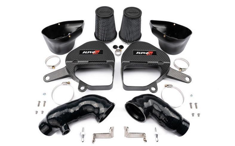 AMS Performance Infiniti Q50/Q60 Red Alpha Matte Carbon Intake Kit - Attacking the Clock Racing