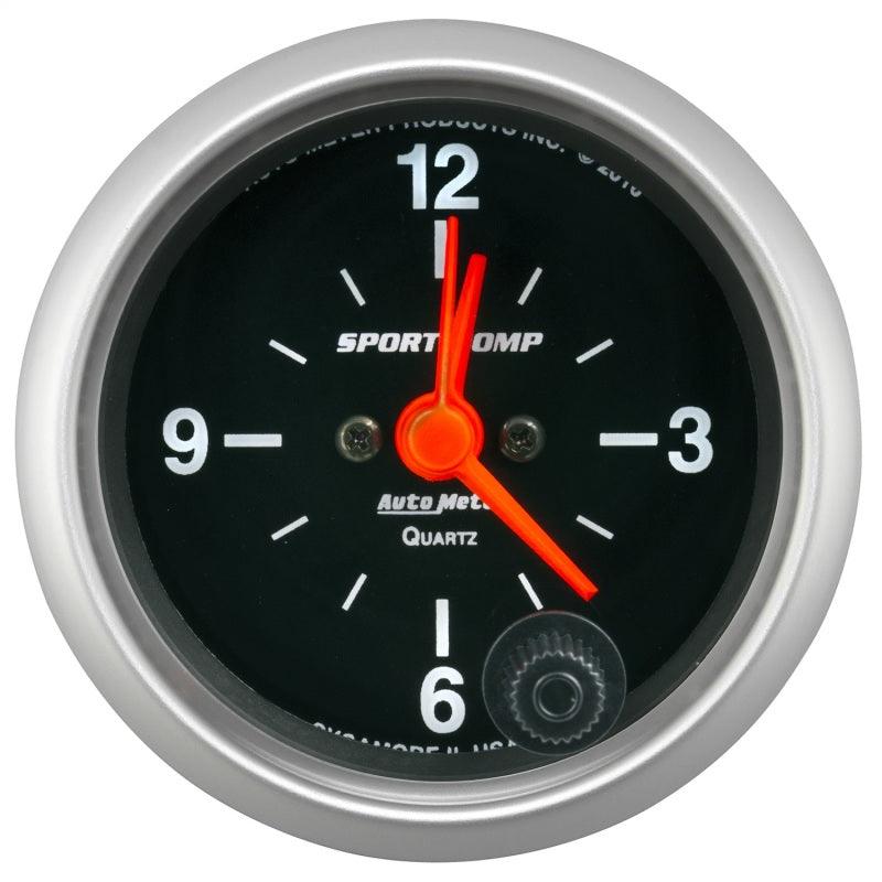 Autometer Sport-Comp 2-1/16in. 12 Hour Analog Clock Gauge - Attacking the Clock Racing