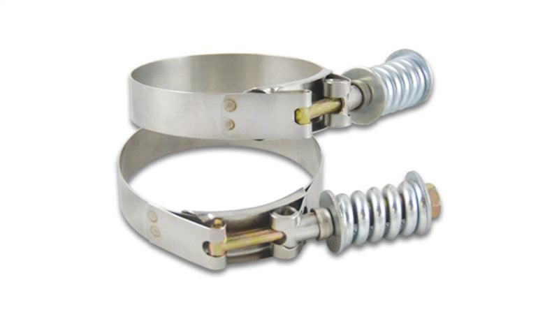 Vibrant SS T-Bolt Clamps Pack of 2 Size Range: 4.28in to 4.58in OD For use w/ 4in ID Coupling - Attacking the Clock Racing