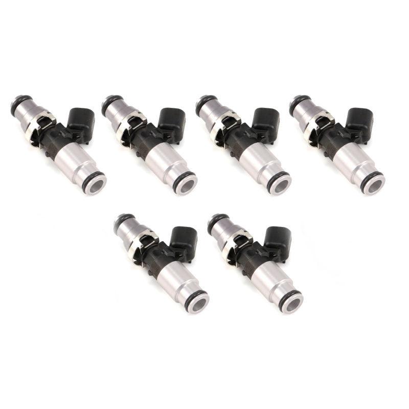 Injector Dynamics 1050X Injectors 14mm (Grey) Adaptor Top - (Silver) Bottom Adapter (Set of 6) - Attacking the Clock Racing
