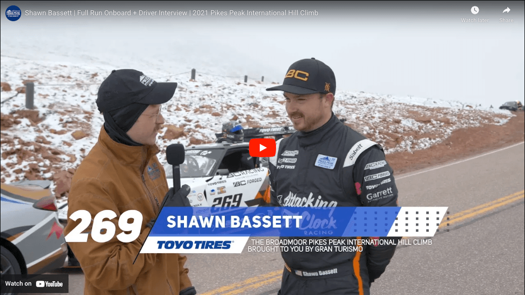 2021 Pikes Peak International Hill Climb // Shawn Bassett | Full Run Onboard + Driver Interview - Attacking the Clock Racing