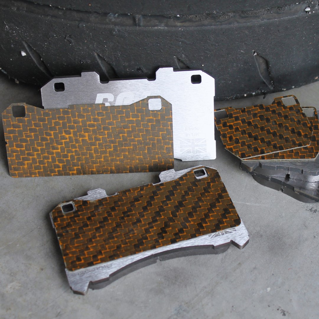 High-Quality Carbon Fiber Brake Pad Shims – Attacking the Clock Racing