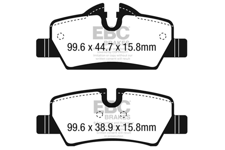 EBC 14+ Mini Hardtop 1.5 Turbo Cooper Ultimax2 Rear Brake Pads