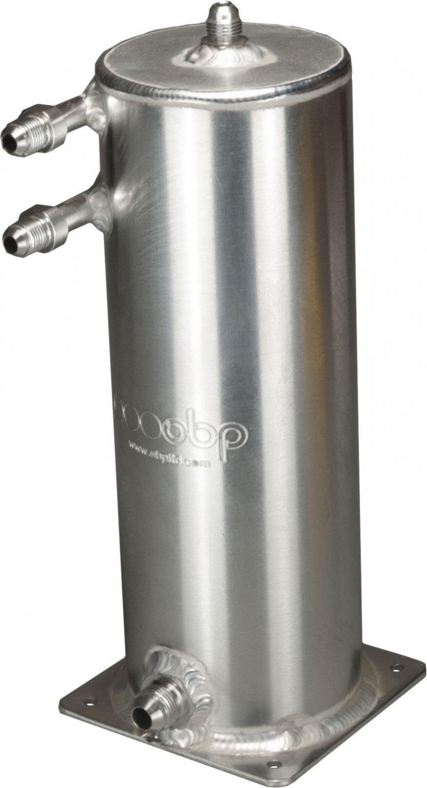 obp Motorsport 70oz (2 Litre) Base Mount Fuel Swirl Pot with AN Fittings - Attacking the Clock Racing