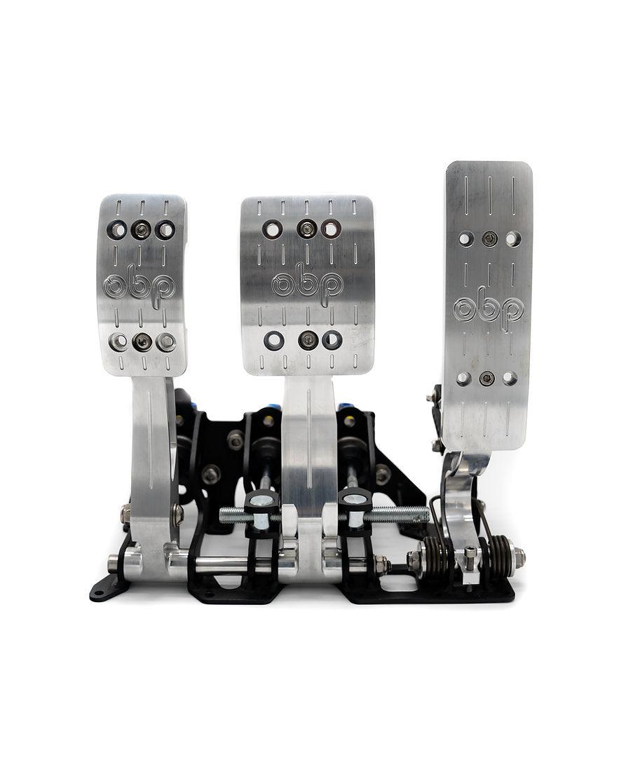 obp Motorsport Racing Series Pedal System - Silver / Floor Mount Bulkhead Fit 3 Pedal - Attacking the Clock Racing