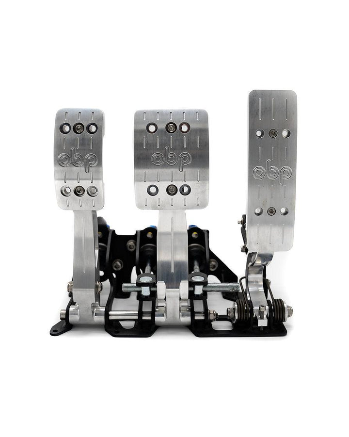 obp Motorsport Racing Series Pedal System - Silver / Floor Mount Bulkhead Fit 3 Pedal - Attacking the Clock Racing
