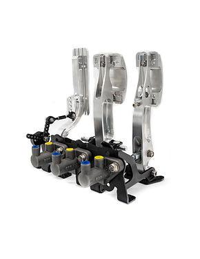 obp Motorsport Racing Series Pedal System - Silver / Floor Mount Bulkhead Fit 3 Pedal - Attacking the Clock Racing