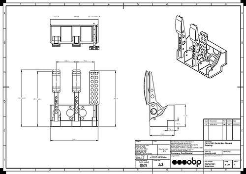 obp Motorsport Victory Kit Car Floor Mounted 3 Pedal System (Hydraulic Clutch) - Mild Steel Reinforced Pedals - Attacking the Clock Racing