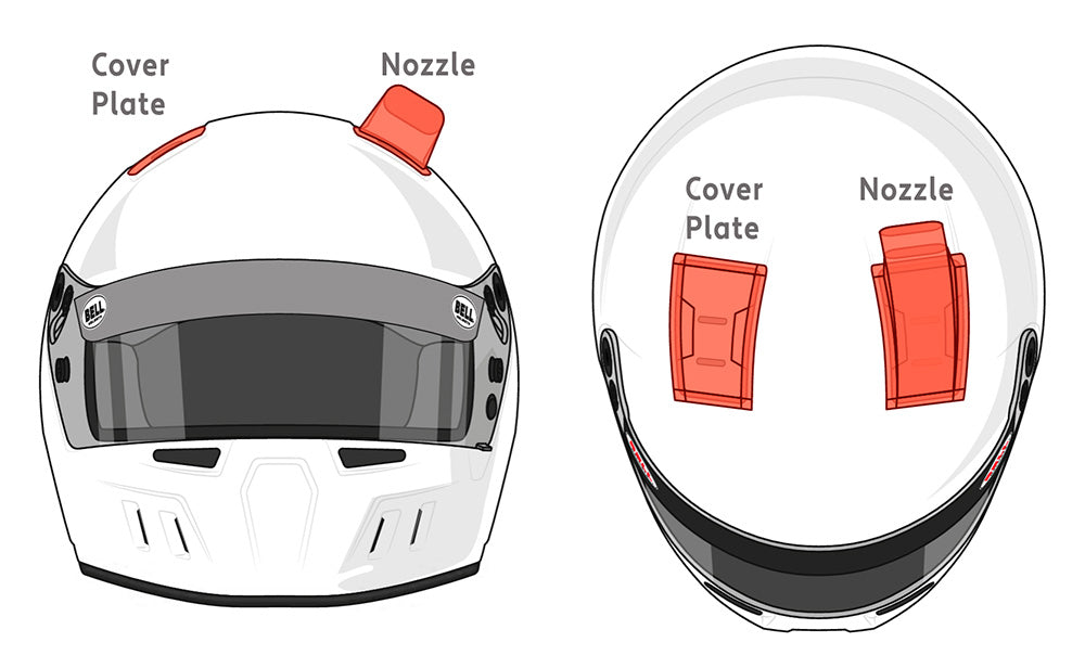 Bell Forced Air Low Profile Nozzle & Cover Plate | For HP6 & GT6 Helmets