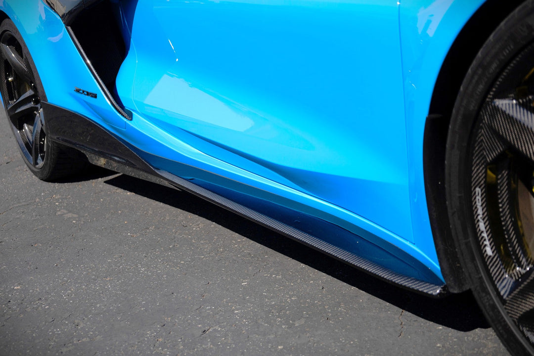 Chevrolet Corvette C8 Z06/ E Ray/ ZR1 Carbon Fiber Side Rocker Extensions/ Side Skirts