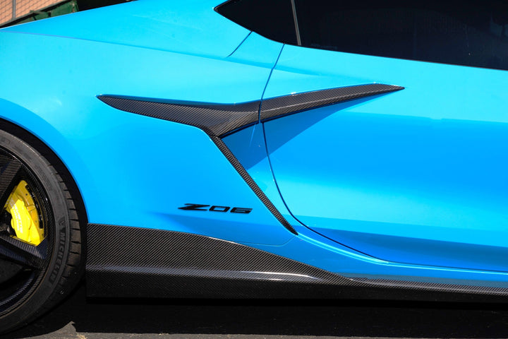 Chevrolet Corvette C8 Z06/ E Ray/ ZR1 Carbon Fiber Side Rocker Extensions/ Side Skirts