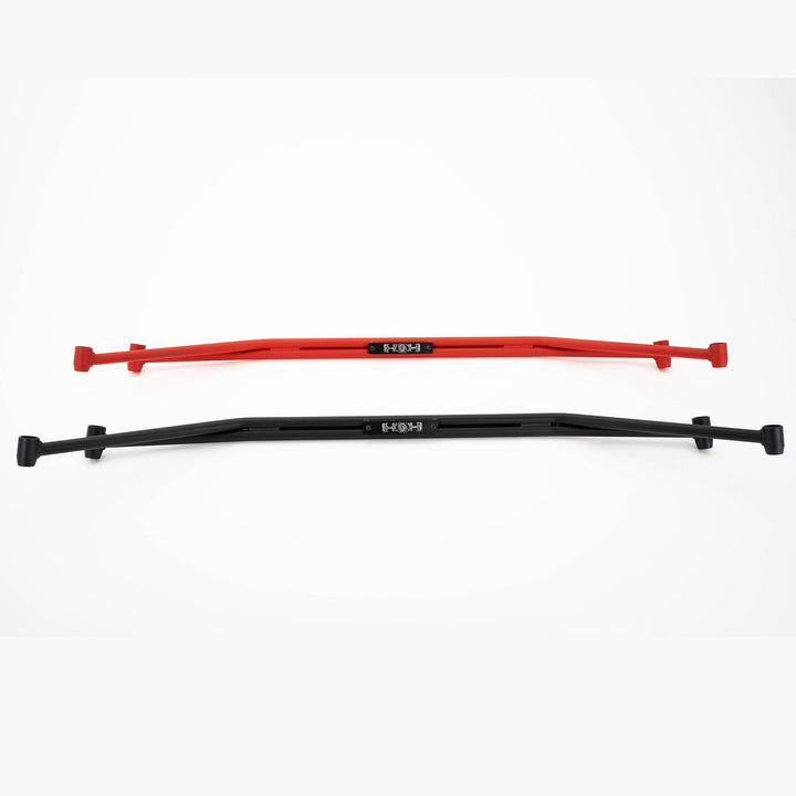 flat four logo MeLe strut tower bar in red and black